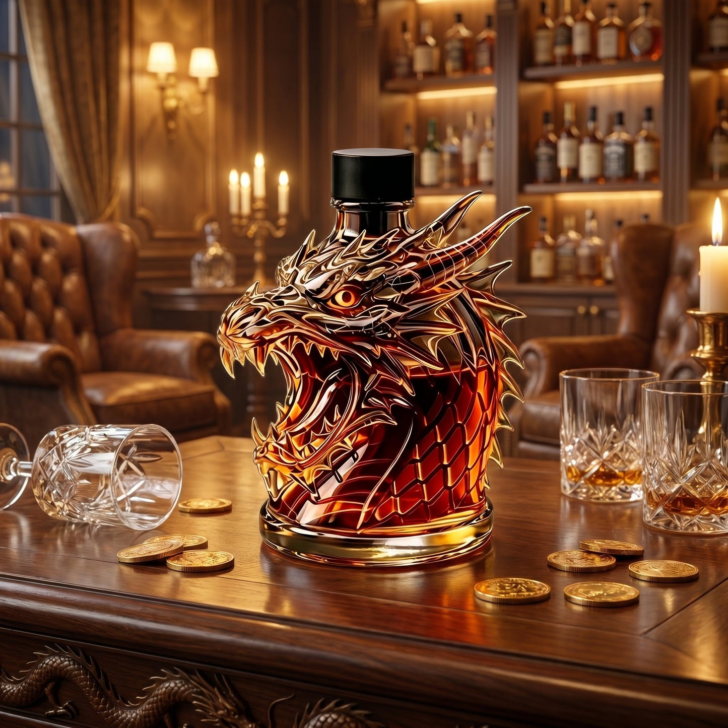 🎁🔥Father’s Day 49% OFF - Luxury Dragon Art Wine Bottle🐉✨-Viral