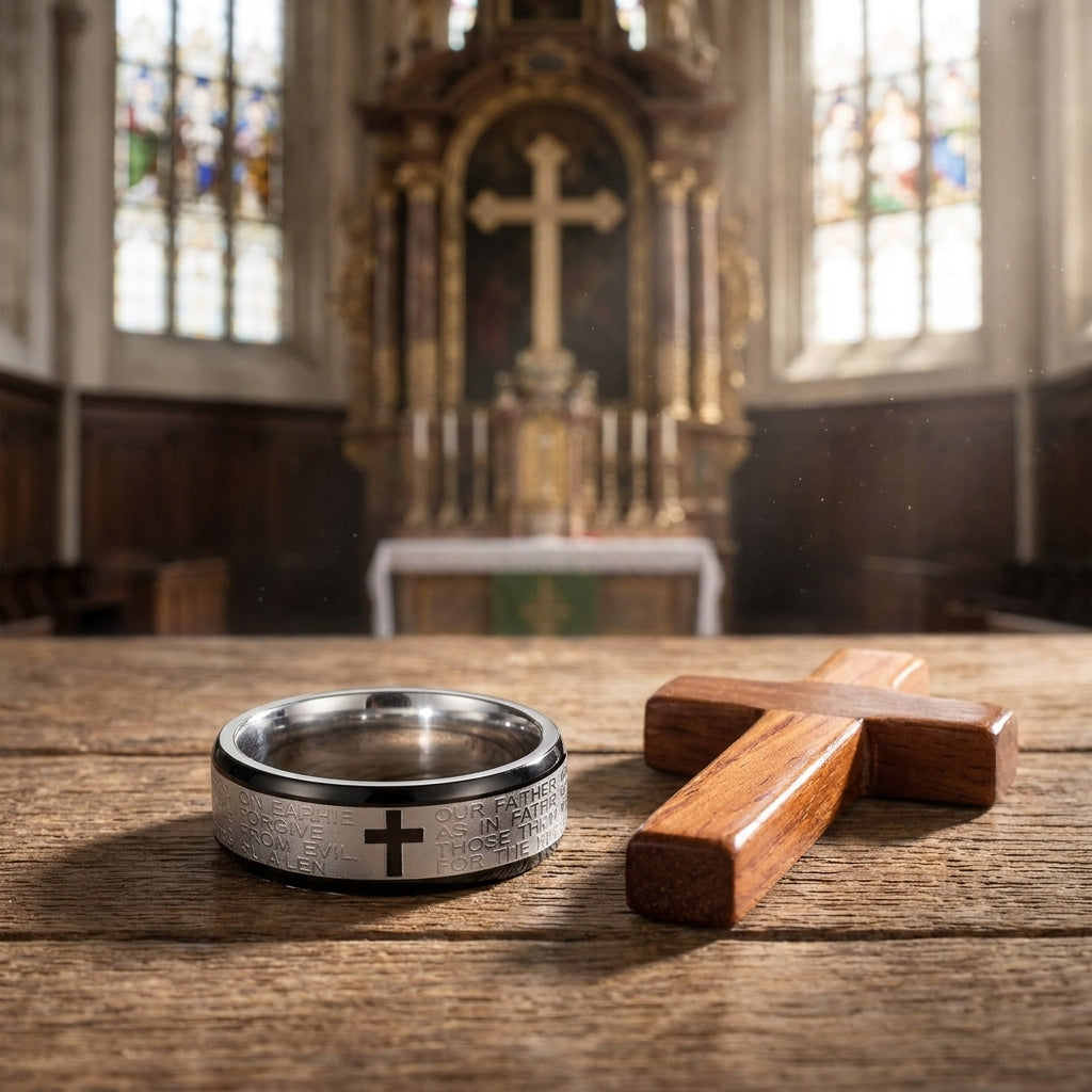 ✝✝✝Miracle Blessing Ring - Engraved Cross Band for Redemption & Spiritual Strength-ZZZ