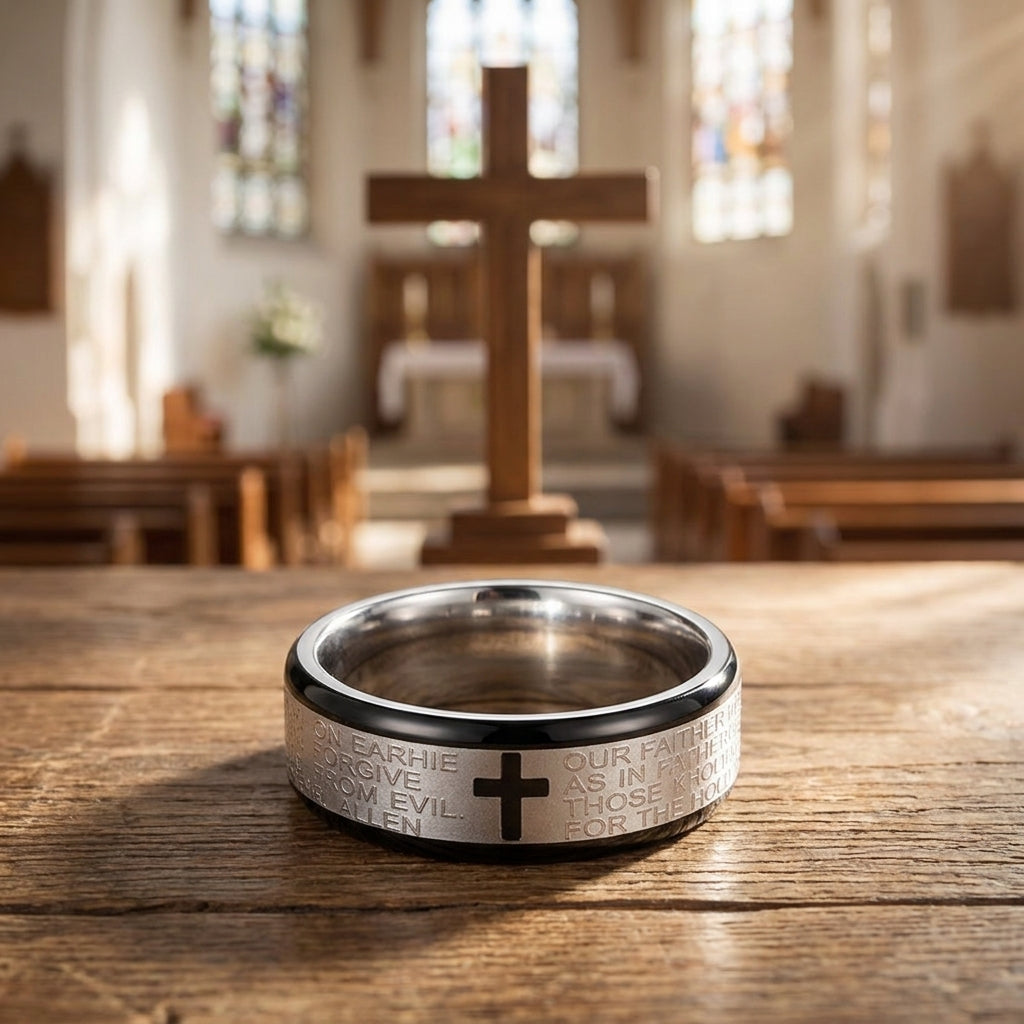 ✝✝✝Miracle Blessing Ring - Engraved Cross Band for Redemption & Spiritual Strength-ZZZ