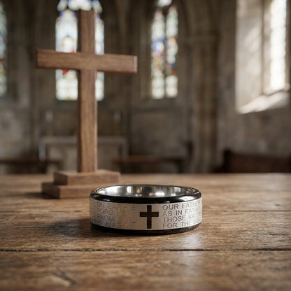 ✝✝✝Miracle Blessing Ring - Engraved Cross Band for Redemption & Spiritual Strength-ZZZ