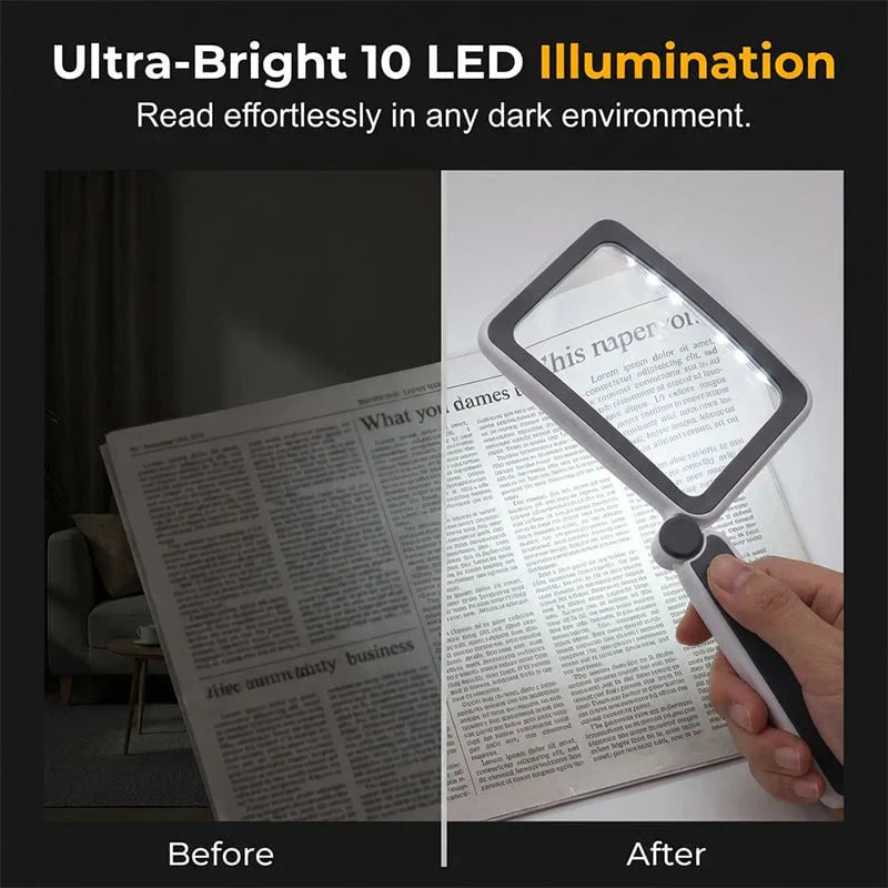 🔍 Folding Handheld Magnifying Glass with Light – Perfect for Reading 🔥-Curated