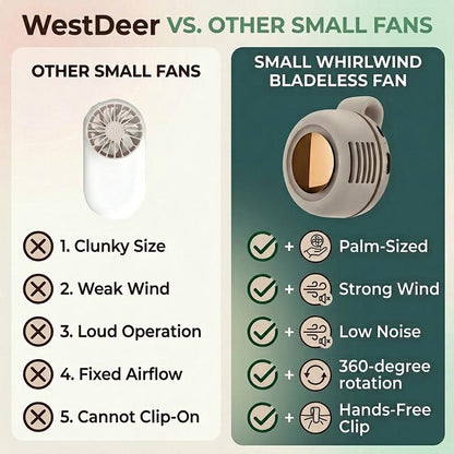 🔥💥Portable Silent Mini Bladeless Electric Fan. Ideal for outdoor travel,Perfect Gift-Finds