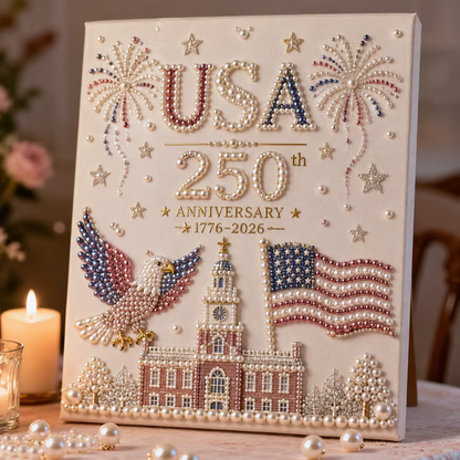 🔥LAST DAY 49% OFF - 🇺🇸 USA 250th Anniversary DIY Pearl Painting Kit ✨❤️‍🔥 -Bestseller