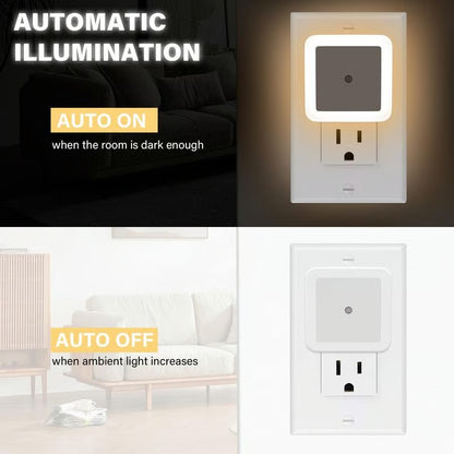 6pcs Night Light, Night Lights Plug into Wall , Nightlight Plug in Night Lights, Dusk to Dawn Night Lamp Led Night Light for Bedroom, Bathroom, Hallway Warm White - ZZZ