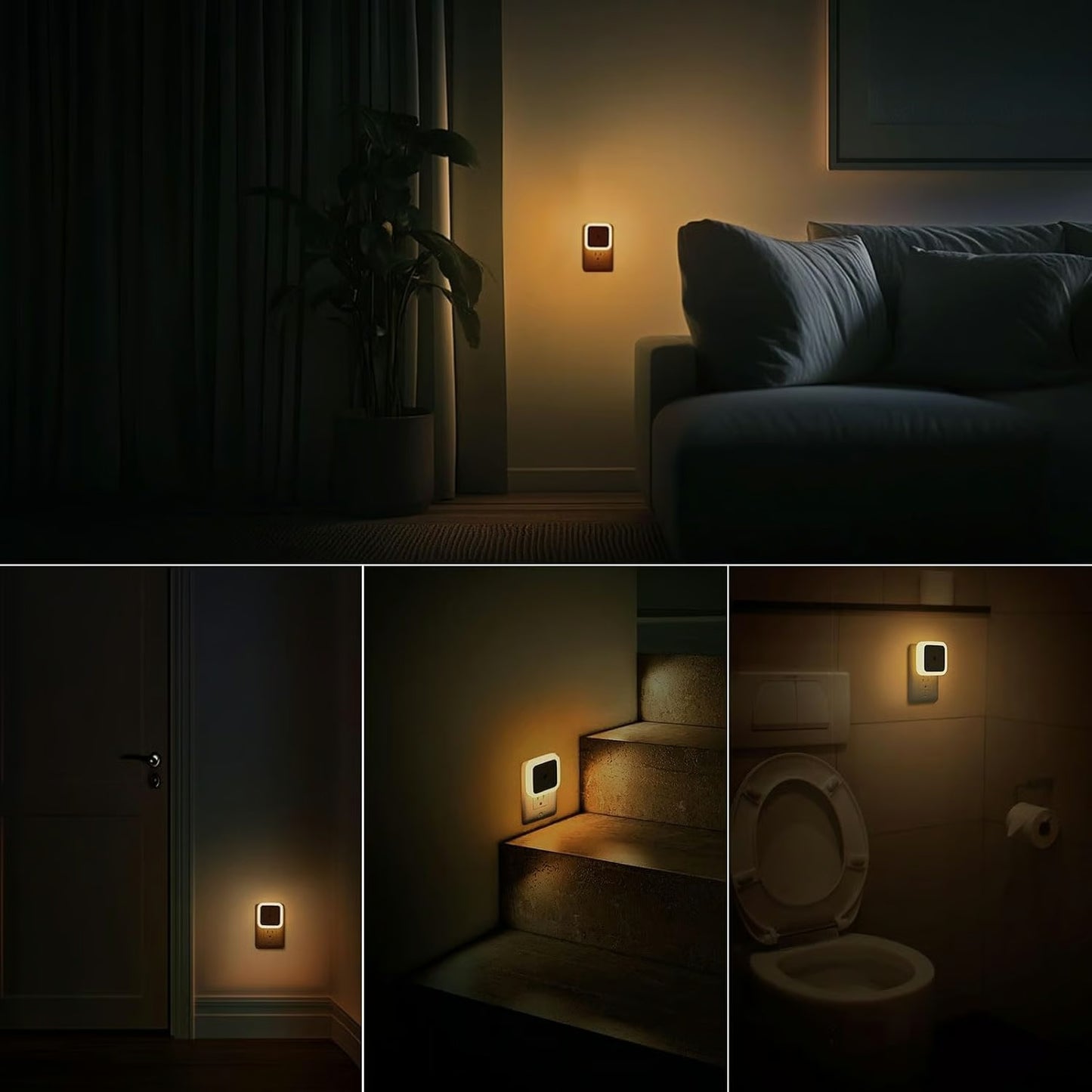 6pcs Night Light, Night Lights Plug into Wall , Nightlight Plug in Night Lights, Dusk to Dawn Night Lamp Led Night Light for Bedroom, Bathroom, Hallway Warm White - ZZZ
