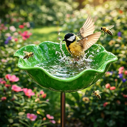 💖Garden Flower Bird Waterer🎁Handmade Metal Flower Garden Stake🐦-Finds