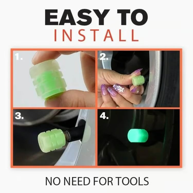 🎁Last Day Promotion 🔥🚗Glow-in-the-Dark Tire Caps 💡 - ZZZ
