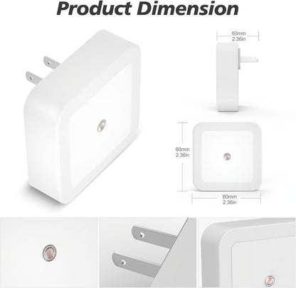 6pcs Night Light, Night Lights Plug into Wall , Nightlight Plug in Night Lights, Dusk to Dawn Night Lamp Led Night Light for Bedroom, Bathroom, Hallway Warm White - ZZZ