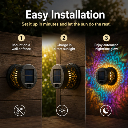 ✨🔥Mandala Solar Wall Lamp – Magical Patio Night Ambience✨🛒-Elite