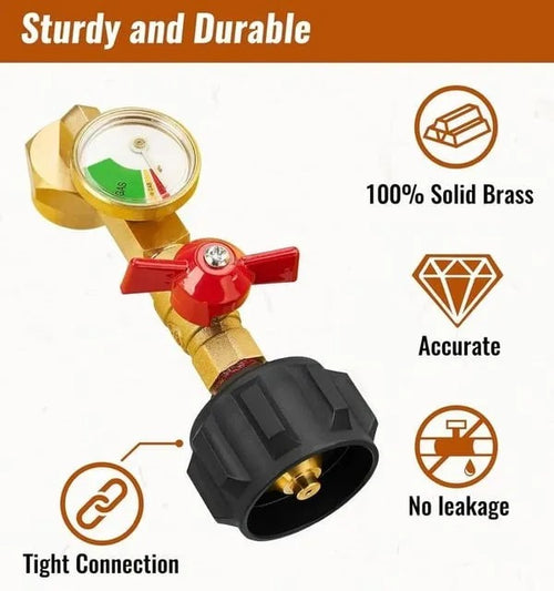 🔥Father's Day Sale 56% OFF🔥-Top-Rated Propane Refill Elbow Adapter with Tank Gauge - Finds