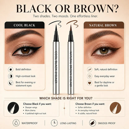 Cool Black/Brown Waterproof Eyeliner|24hr Long-Lasting, One stoke forming-edition