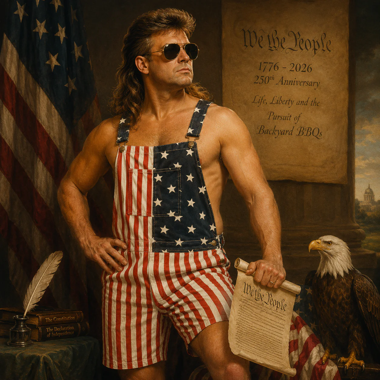 4th of July 250th Anniversary American Flag Overalls-Finds