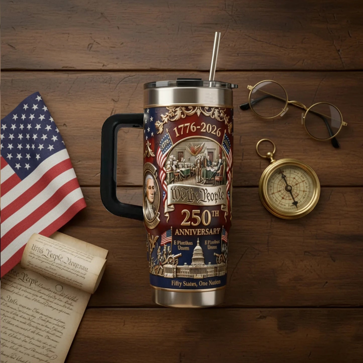 Last Day 49% OFF🔥U.S. 250th Anniversary Commemorative Travel Tumbler (1776-2026)-edition