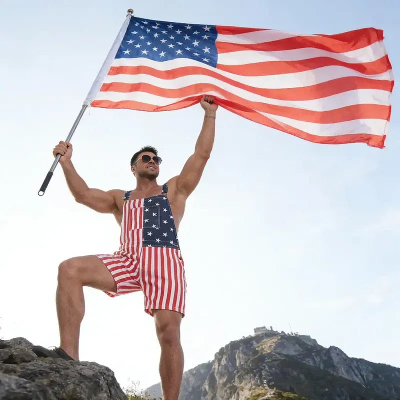 4th of July 250th Anniversary American Flag Overalls-Finds