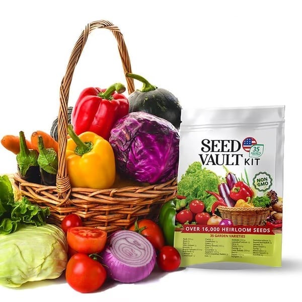 🥦Ultimate Survival Seed Vault (16,000+ Seeds) | 35 Variety Pack🌿|50-Year Shelf Life-edition