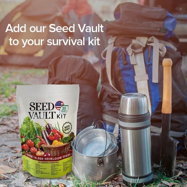 🥦Ultimate Survival Seed Vault (16,000+ Seeds) | 35 Variety Pack🌿|50-Year Shelf Life-edition
