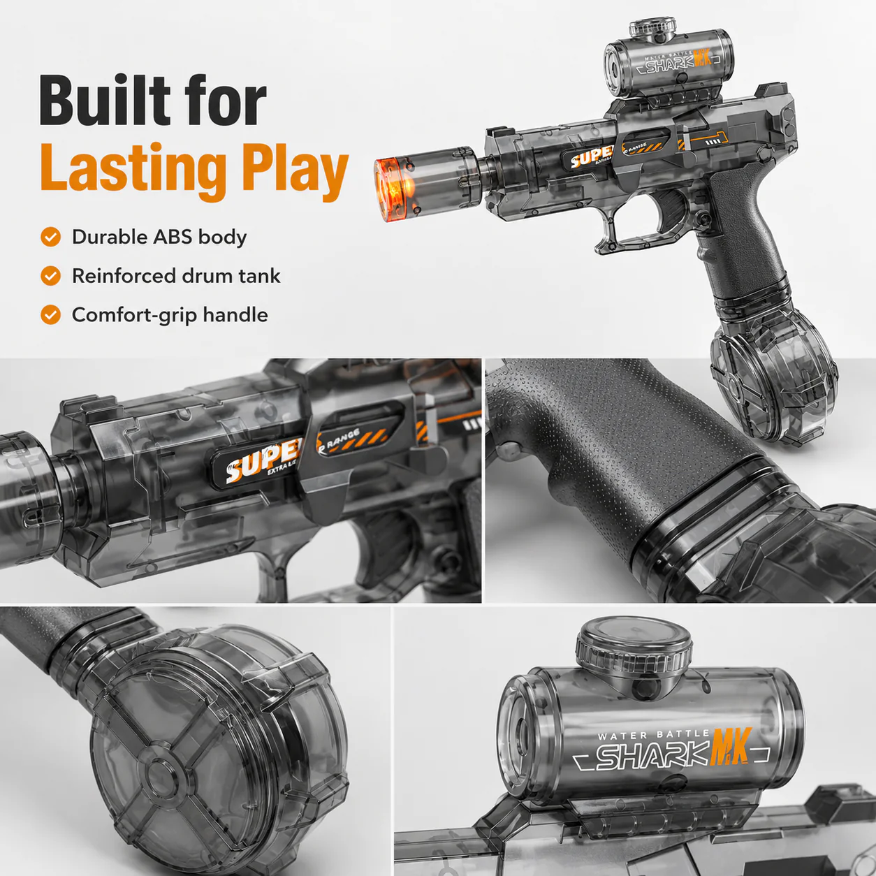 💧Glowing Electric Water Gun🔫, 32ft Range, 320cc Tank, Fun Summer Toy for All Ages-HG
