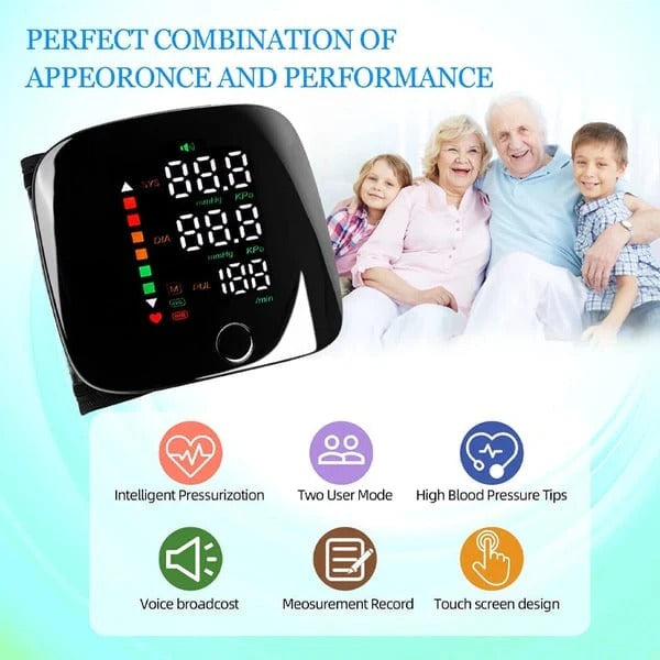 ☀️🔥Wrist Blood Pressure Monitor – LED Display, Adjustable, Health Tracking🔥-Elite