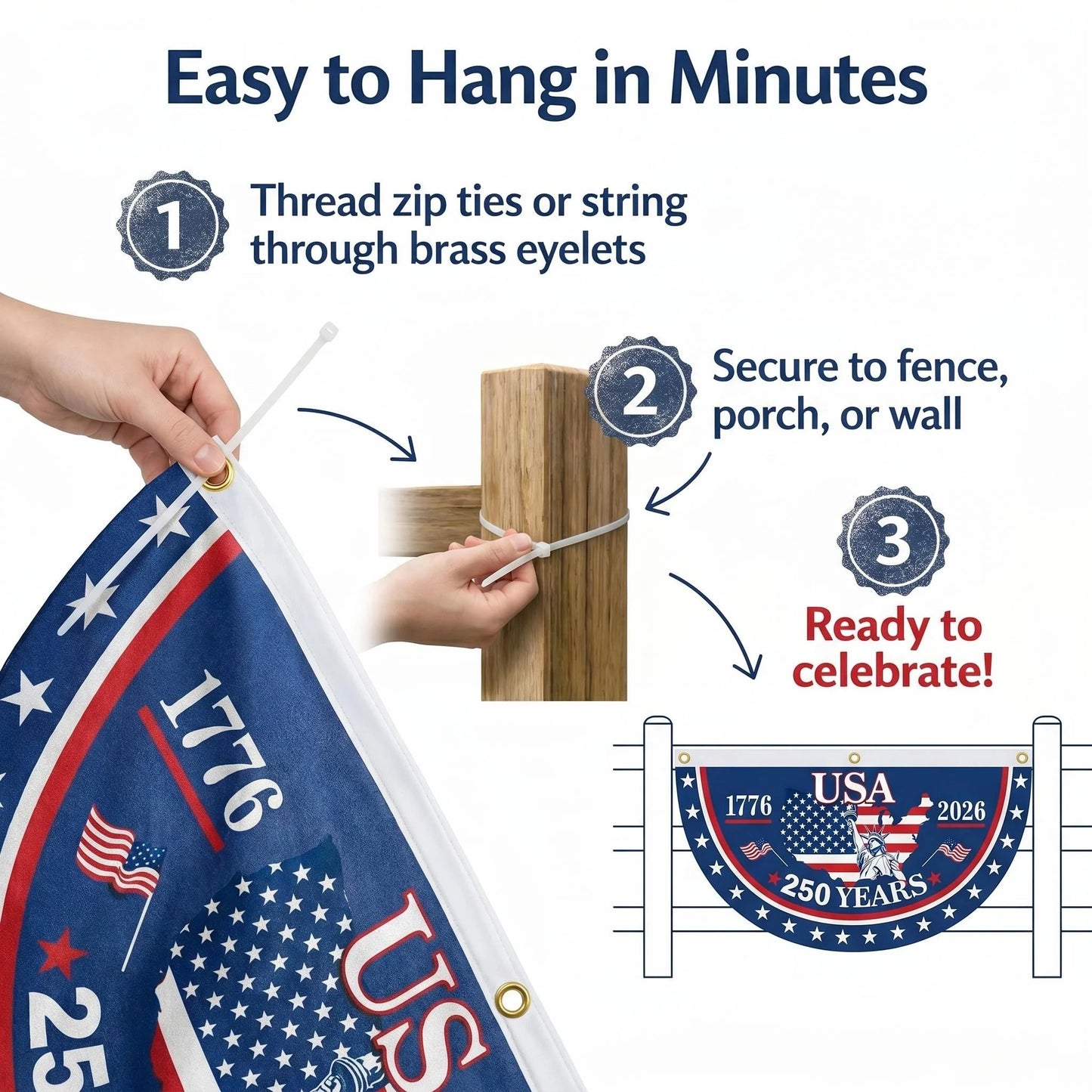 ✨🔥Handcrafted in USA-250th Anniversary Banners✨🛒-HG