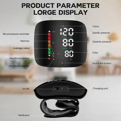 ☀️🔥Wrist Blood Pressure Monitor – LED Display, Adjustable, Health Tracking🔥-Elite