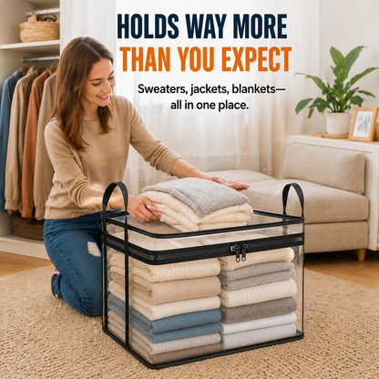 📦Large Heavy-Duty Thick Clear Storage Bag for Clothes, Moving & Storage-Curated