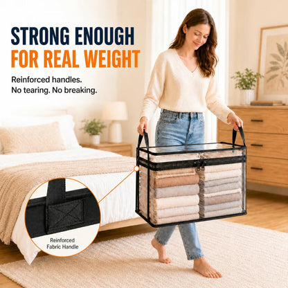 📦Large Heavy-Duty Thick Clear Storage Bag for Clothes, Moving & Storage-Curated