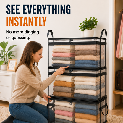 📦Large Heavy-Duty Thick Clear Storage Bag for Clothes, Moving & Storage-Curated