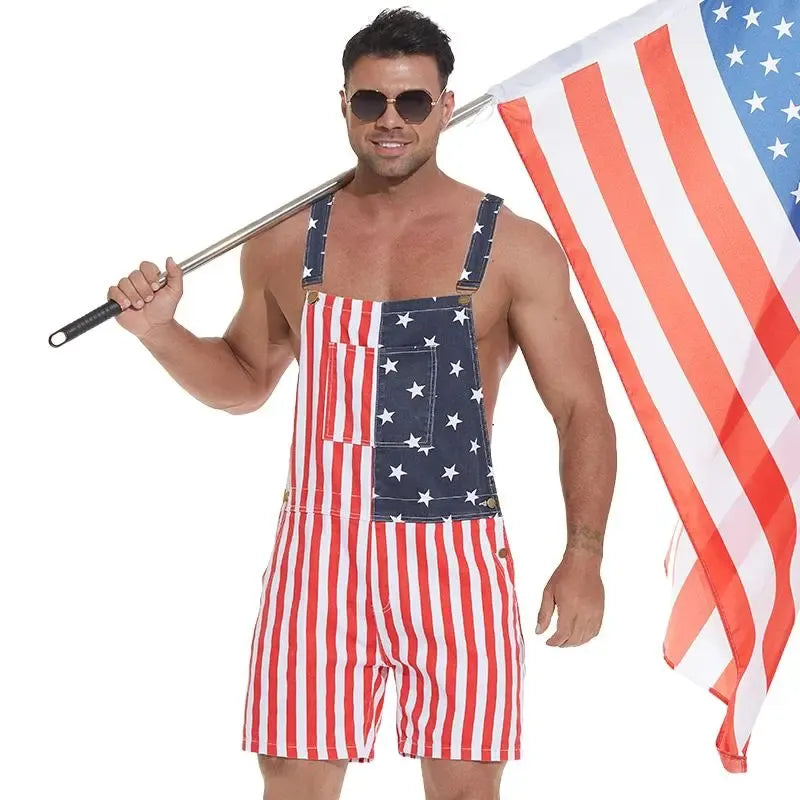 4th of July 250th Anniversary American Flag Overalls-Finds